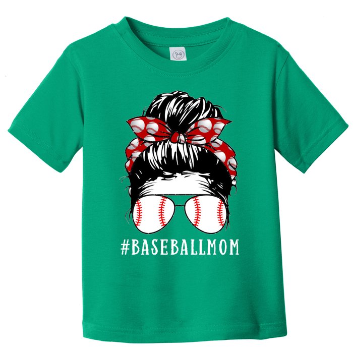 Messy Bun Baseball Mom Toddler T-Shirt