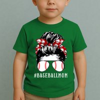 Messy Bun Baseball Mom Toddler T-Shirt