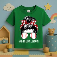 Messy Bun Baseball Mom Toddler T-Shirt