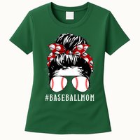 Messy Bun Baseball Mom Womens T-Shirt