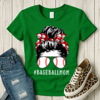 Messy Bun Baseball Mom Womens T-Shirt