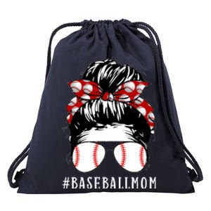 Messy Bun Baseball Mom Drawstring Bag