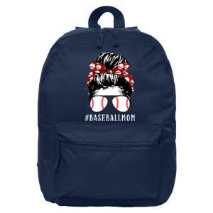 Messy Bun Baseball Mom 16 in Basic Backpack