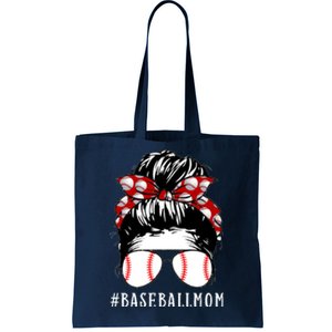 Messy Bun Baseball Mom Tote Bag