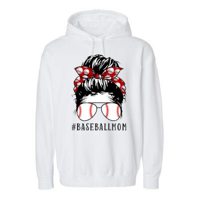 Messy Bun Baseball Mom Garment-Dyed Fleece Hoodie