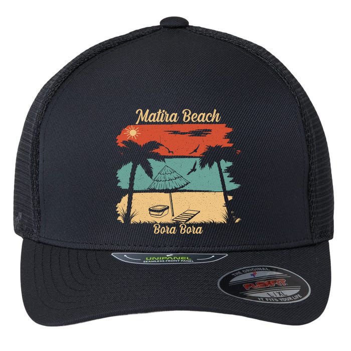 Matira Beach Bora Bora Flexfit Unipanel Trucker Cap