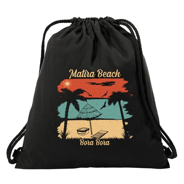 Matira Beach Bora Bora Drawstring Bag
