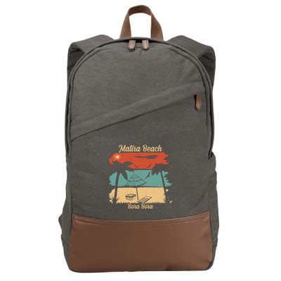 Matira Beach Bora Bora Cotton Canvas Backpack