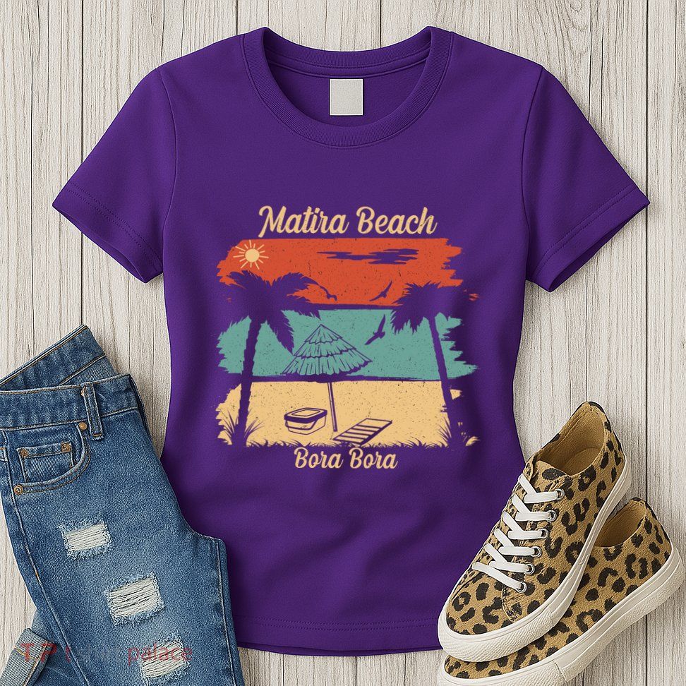 Matira Beach Bora Bora Womens T-Shirt