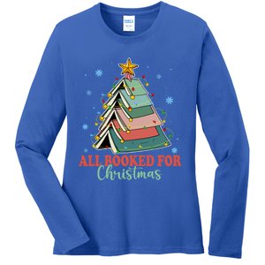 Merry Bookmas Books Pine Tree Funny Reading Lover Christmas Gift Ladies Long Sleeve Shirt