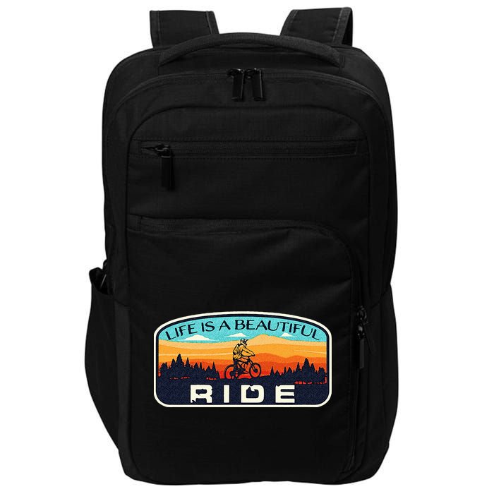 Mountain Bike Biking Cycling Retro MTB Trail Enthusiast Idea Impact Tech Backpack