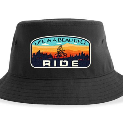 Mountain Bike Biking Cycling Retro MTB Trail Enthusiast Idea Sustainable Bucket Hat