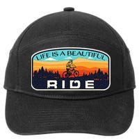Mountain Bike Biking Cycling Retro MTB Trail Enthusiast Idea 7-Panel Snapback Hat