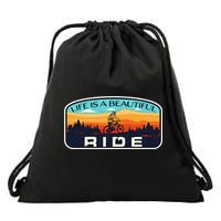 Mountain Bike Biking Cycling Retro MTB Trail Enthusiast Idea Drawstring Bag