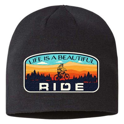 Mountain Bike Biking Cycling Retro MTB Trail Enthusiast Idea Sustainable Beanie