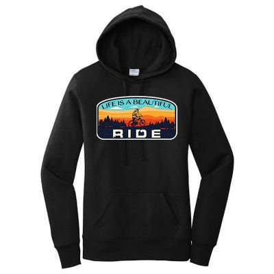 Mountain Bike Biking Cycling Retro MTB Trail Enthusiast Idea Women's Pullover Hoodie