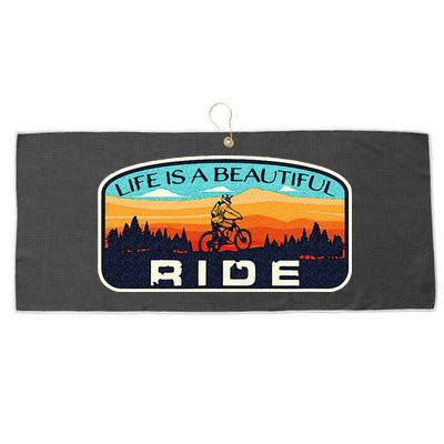 Mountain Bike Biking Cycling Retro MTB Trail Enthusiast Idea Large Microfiber Waffle Golf Towel