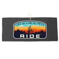 Mountain Bike Biking Cycling Retro MTB Trail Enthusiast Idea Large Microfiber Waffle Golf Towel