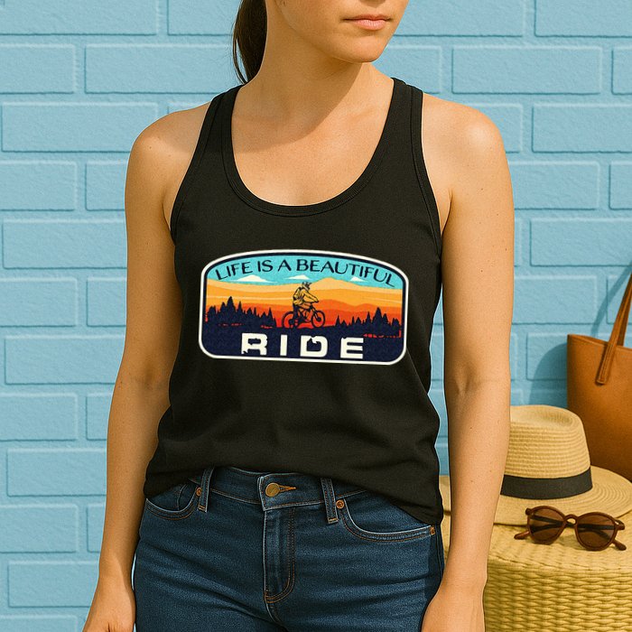 Mountain Bike Biking Cycling Retro MTB Trail Enthusiast Idea Womens Tank Top
