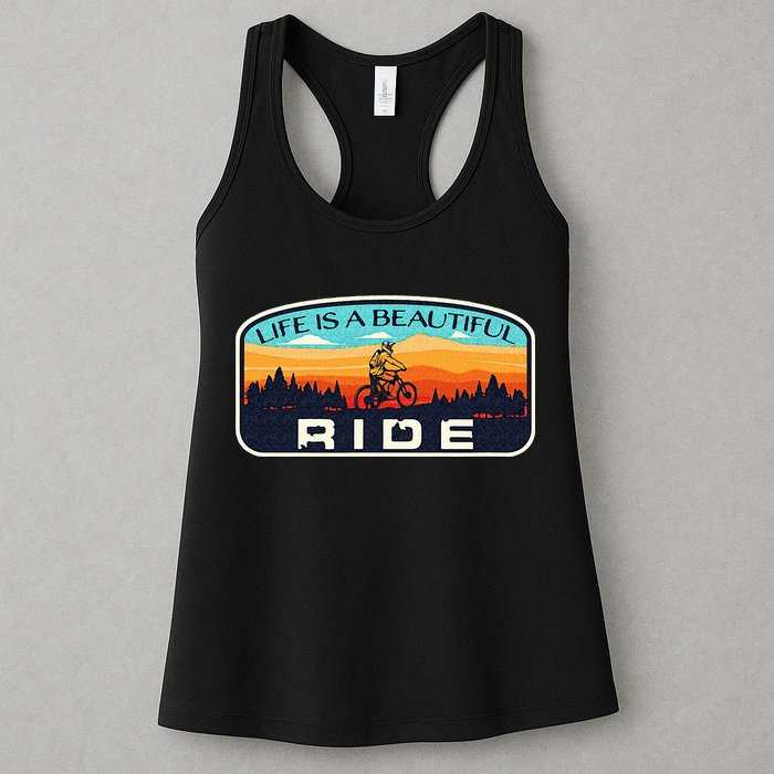 Mountain Bike Biking Cycling Retro MTB Trail Enthusiast Idea Womens Tank Top