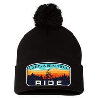 Mountain Bike Biking Cycling Retro MTB Trail Enthusiast Idea Pom Pom 12in Knit Beanie