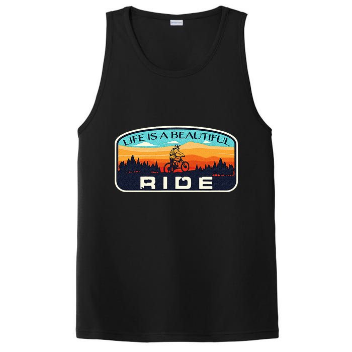 Mountain Bike Biking Cycling Retro MTB Trail Enthusiast Idea PosiCharge Competitor Tank