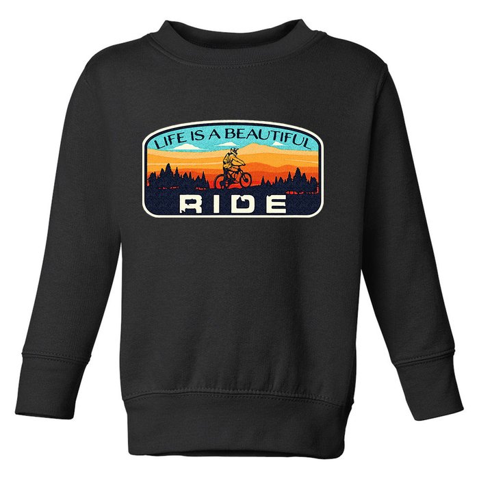 Mountain Bike Biking Cycling Retro MTB Trail Enthusiast Idea Toddler Sweatshirt