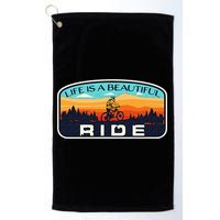 Mountain Bike Biking Cycling Retro MTB Trail Enthusiast Idea Golf Towel