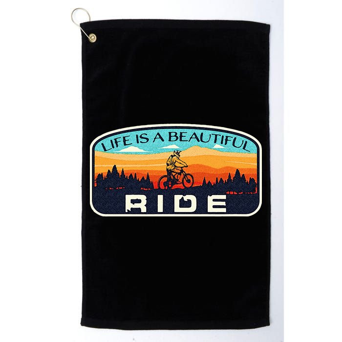 Mountain Bike Biking Cycling Retro MTB Trail Enthusiast Idea Golf Towel