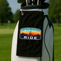 Mountain Bike Biking Cycling Retro MTB Trail Enthusiast Idea Golf Towel