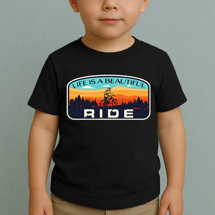Mountain Bike Biking Cycling Retro MTB Trail Enthusiast Idea Toddler T-Shirt