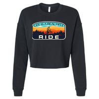 Mountain Bike Biking Cycling Retro MTB Trail Enthusiast Idea Cropped Pullover Crew