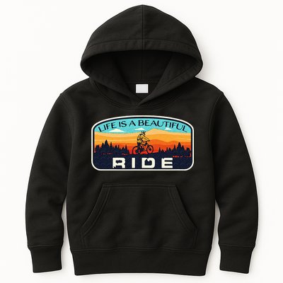 Mountain Bike Biking Cycling Retro MTB Trail Enthusiast Idea Kids Hoodie