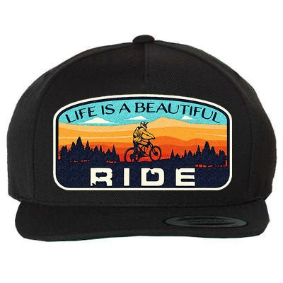 Mountain Bike Biking Cycling Retro MTB Trail Enthusiast Idea Wool Snapback Cap