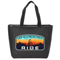Mountain Bike Biking Cycling Retro MTB Trail Enthusiast Idea Zip Tote Bag