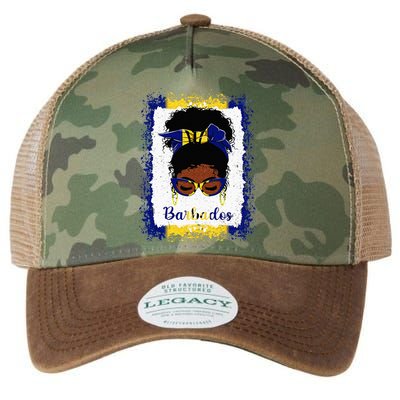 Messy Bun Barbados Flag Woman Girl Legacy Tie Dye Trucker Hat