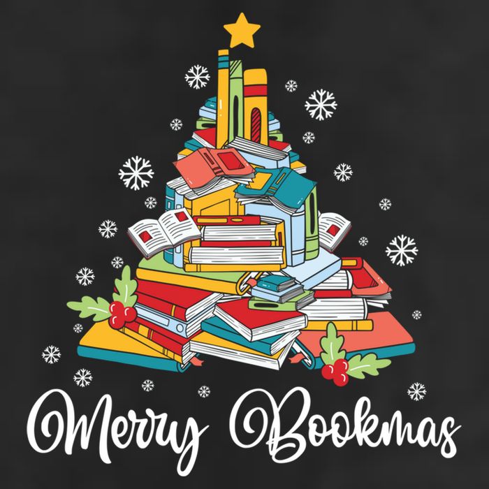 Merry Bookmas Books Pine Tree Funny Reading Lover Christmas Gift 7 Panel Mesh Trucker Snapback Hat