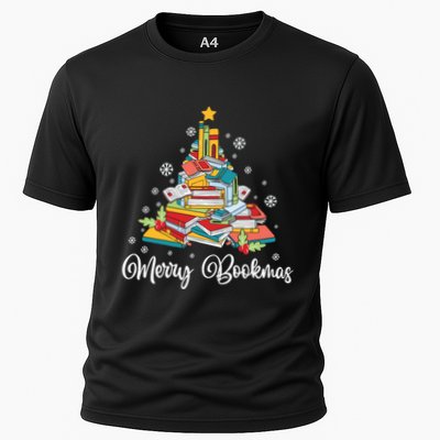 Merry Bookmas Books Pine Tree Funny Reading Lover Christmas Gift Performance Shirt