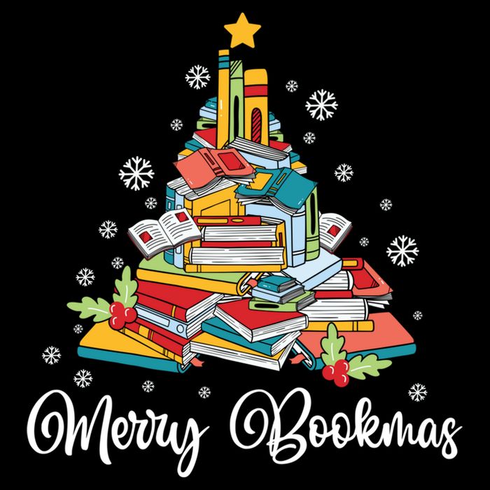 Merry Bookmas Books Pine Tree Funny Reading Lover Christmas Gift Bucket Hat