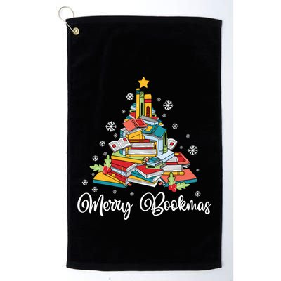 Merry Bookmas Books Pine Tree Funny Reading Lover Christmas Gift Golf Towel