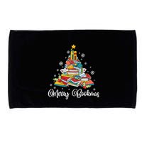 Merry Bookmas Books Pine Tree Funny Reading Lover Christmas Gift Microfiber Hand Towel