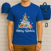 Merry Bookmas Books Pine Tree Funny Reading Lover Christmas Gift T-Shirt