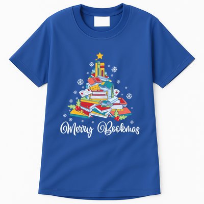Merry Bookmas Books Pine Tree Funny Reading Lover Christmas Gift Tall T-Shirt