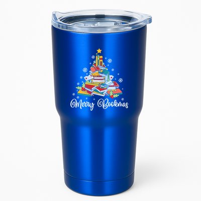 Merry Bookmas Books Pine Tree Funny Reading Lover Christmas Gift Tumbler