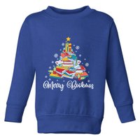 Merry Bookmas Books Pine Tree Funny Reading Lover Christmas Gift Toddler Sweatshirt