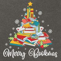 Merry Bookmas Books Pine Tree Funny Reading Lover Christmas Gift Cotton Canvas Backpack