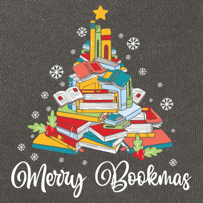 Merry Bookmas Books Pine Tree Funny Reading Lover Christmas Gift Cotton Canvas Backpack
