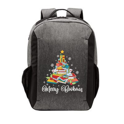 Merry Bookmas Books Pine Tree Funny Reading Lover Christmas Gift Vector Backpack