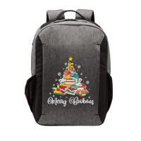 Merry Bookmas Books Pine Tree Funny Reading Lover Christmas Gift Vector Backpack