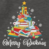 Merry Bookmas Books Pine Tree Funny Reading Lover Christmas Gift Vector Backpack